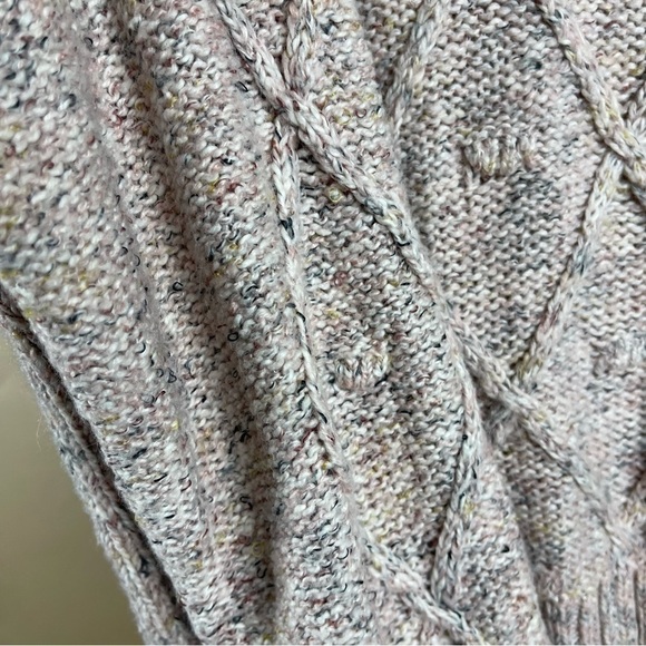 Juniors XL Confetti Cable Knit Sweater Blush Pink Neutral Time And Tru Holiday - Picture 5 of 10